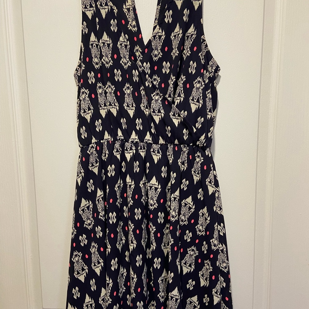 Lush Sundress (navy, white, pink accents)